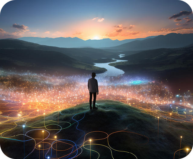 Futuristic Image representing corporate AI implementation